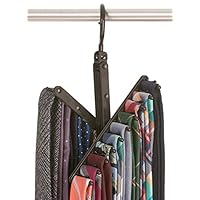 Etienne Alair 3-Pack Tie & Belt Rack - 20 Non-Slip Hanger Hooks Each - Rotates 360 Degrees, Black