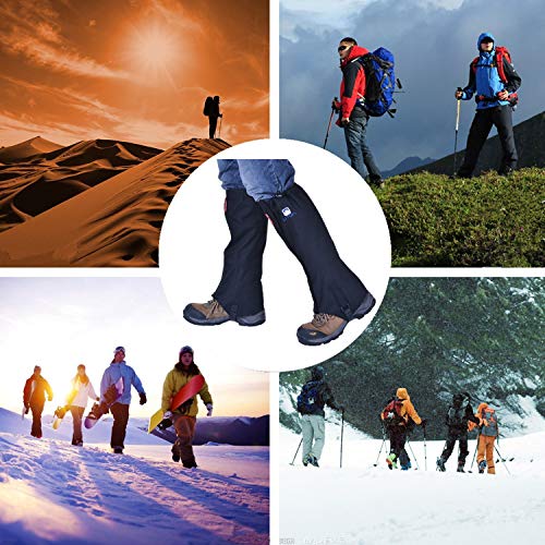 Winis Outdoor Hiking Camping Mountain Climbing Leg Gaiters, Oxford Polyester Waterproof Dustproof Antiwater Leg Cover, Breathable Anti-bite Leg Protection Guard Snake Guard Shields (Black) - Thumbnail 5