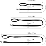igadgitz Home Padded Dog Lead Leash 100cm Black with Reflective Paw Logo view 2