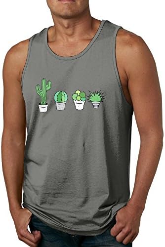 Cactus Men's Tank Top Stick Men's Shirts Funny Tees DeepHeather