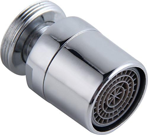 Kelica 1.5GPM Kitchen Sink Aerator Solid Brass 360 Degree Swivel Water Saving Faucet Aerator 55/64 Inch 27UNS Male Thread Polished Chrome