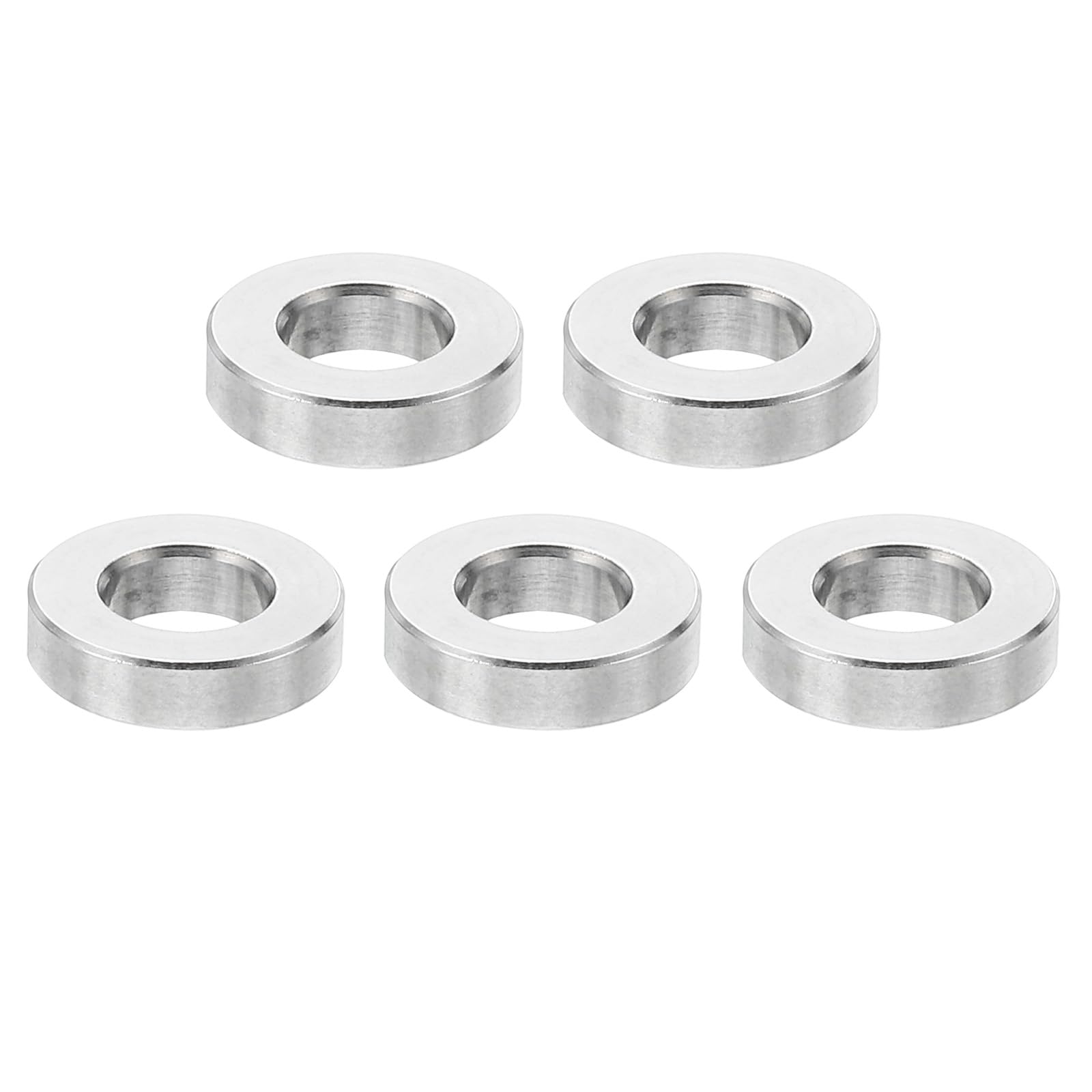 PATIKIL M6 Stainless Steel Spacers, 5 Pcs Metal Spacer Stainless Steel 6.2mm ID x 12mm OD x 3mm L Spacer Screw Standoff Round for 1/4" or M6 Screw Bolts