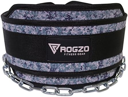Premium Heavy Duty Dip Belt, Pullup, Chin-Up Belt With 36" Chain - Best for Body Building, Weight Lifting, Powerlifting &amp; Exercise Camo Dipping Pull Up Belt Squat for Men &amp; Women (Gray Camo)