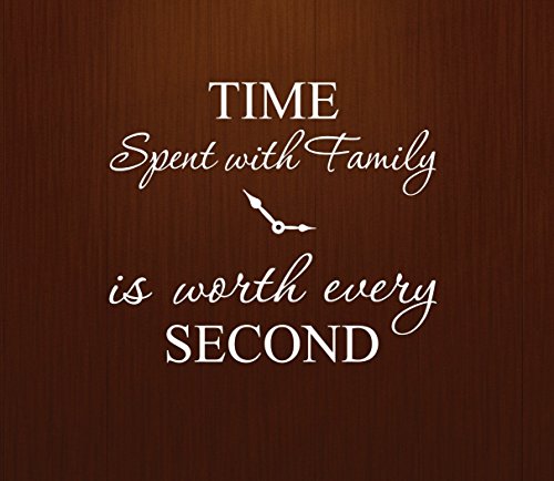 Innovative Stencils 1249 white Time Spent with Family is Worth Every Second Home Wall Decal Sticker Clock