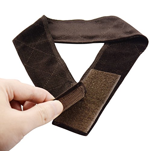 Aboat 3Pack wig grip Flexible Velvet Headband Adjustable Fastern Wig Band, Tan Brown and Black - Thumbnail 5