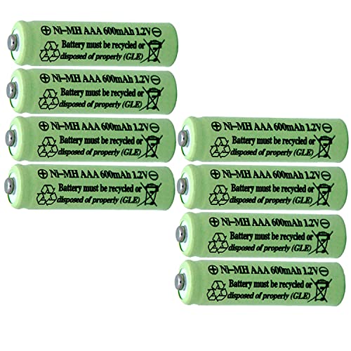 BAOBIAN AAA 600mAh 1.2V NiMH Rechargeable Solar Batteries for Solar Light,Solar Lamp,Garden Lights Green(8 PCS)