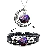 12 Zodiac Constellation Necklace Bracelet Time Gemstone Horoscope Astrology Moon Crescent Necklace for Women Men Birthday Gift Jewelry