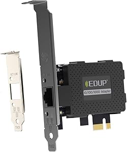 EDUP PCI Express PCIe Network Adapter Wired Card 10/100/1000Mbps RJ45 LAN Adapter Converter for Desktop PC Support Windows XP/Vista/10/8.1/8/7/2003/2000