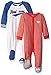 Carter's Boys' 2-Pack Cotton Sleep and Play, Red Stripe/White Sports, 3 Months