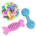 Petroad Dog Toy Loop Ball with Bell inside Noise Rubber Toy Chew Toy Pack of 3 for Small and Large Dogs Puppies Chewers