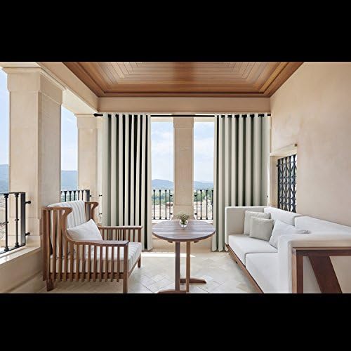 Cololeaf Outdoor Curtain Anti-Bronze Grommet Eyelet For Front Porch, Pergola, Cabana, Covered Patio, Gazebo and Beach Home Draperies & Curtains Panels - Beige 52W x 108L Inch (1 Panel)