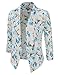 JJ Perfection Women's Floral Texture Woven Ruched Sleeve Open-Front Blazer