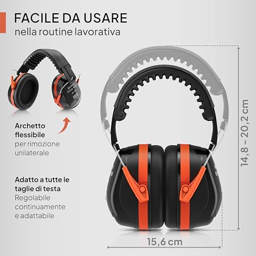 Senner ® WorkPro Ultra | Cuffie Antirumore per Lavoro e Tempo Libero – Paraorecchie di Sicurezza Regolabili, Cancellazione del Rumore, SNR 33-34 dB, Protettori Auricolari CE, Unisex