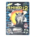 Premium Rhino 12 Sex Pill - Titanium 6000 All Natural Male Enhancement Formula - Time - Size - Stamina Fast Acting and Longer Lasting (1 Pack)