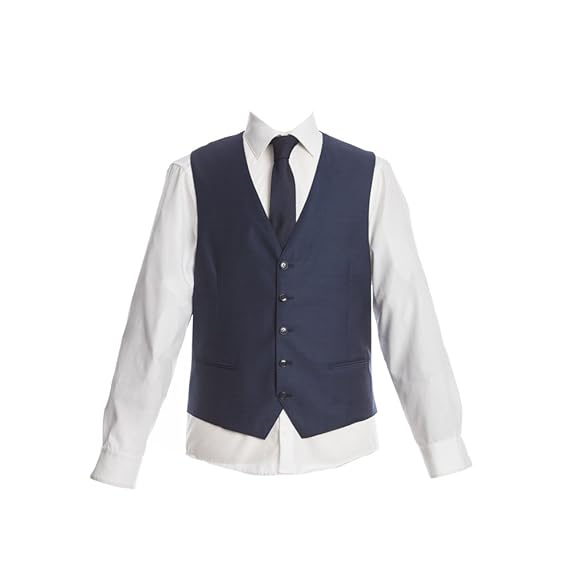 Barutti Weste Terzo AMF Royalblau feinste Struktur Tailored Fit taillierter Schnitt 100% Pure Wool Schurwolle Super 120S