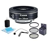 Canon EF-S 24mm f/2.8 STM Wide Angle Lens - U.S.A. Warranty - Bundle With 52mm UV Filter, Cleaning Kit, Capleash II