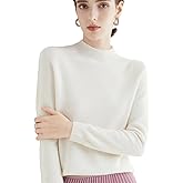 RUCPUW 100% Merino Wool Sweaters Women's Fall Winter Warm Soft Knitted Loose Pullover Turtleneck Long Sleeves