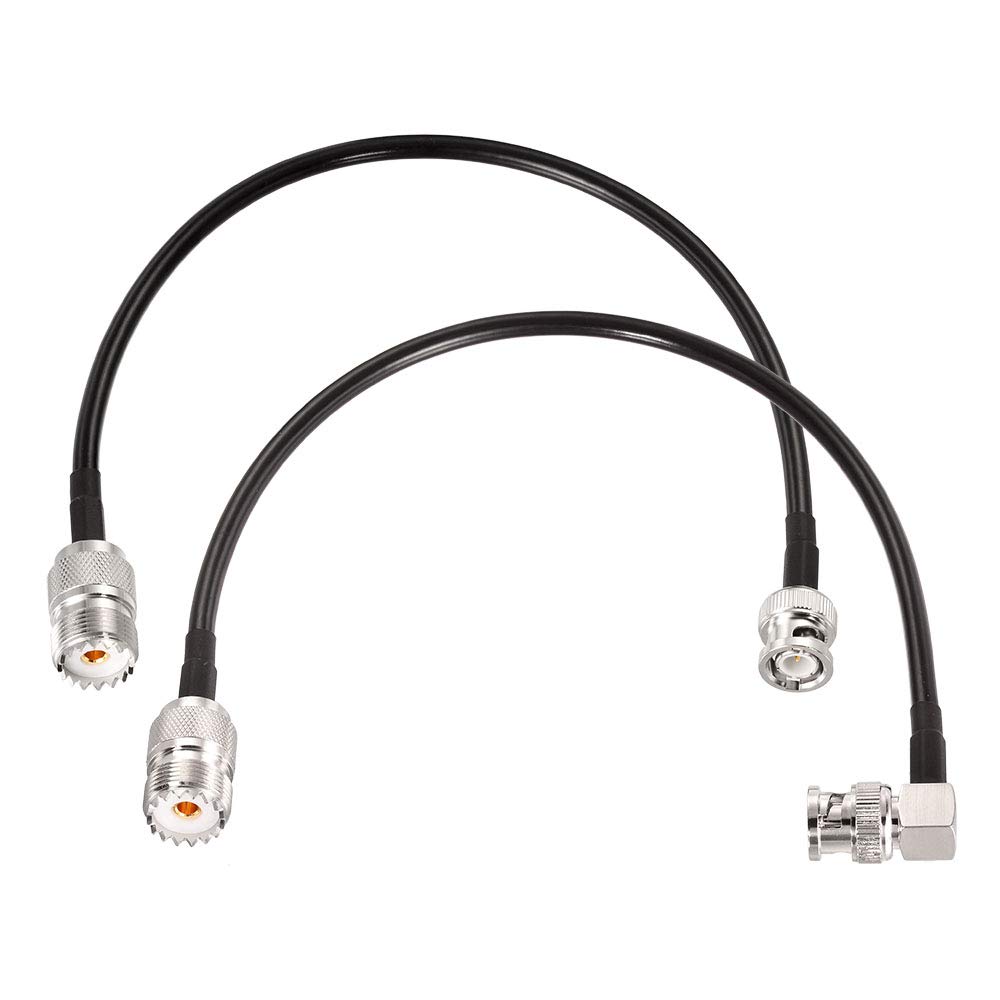 Superbat BNC Male to UHF SO239 Female RG58 Coax Cable 30cm 50ohm Antenna Extension Cable for CB Ham Radio, Walkie Talkie, Radio Scanner, Antenna/Network Analyzer, Signal Generator, Test Device 2Pcs