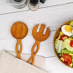 Wooden Salad Serving Utensils Set, Small Salad