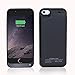 BSWHW iPhone 5c battery charger case,4200mAh External Battery Case Power Bank for iPhone 5 iPhone 5S iPhone 5C,Universal Slim Rechargeable Backup Case and Built-in Pop-out Kickstand (Black)