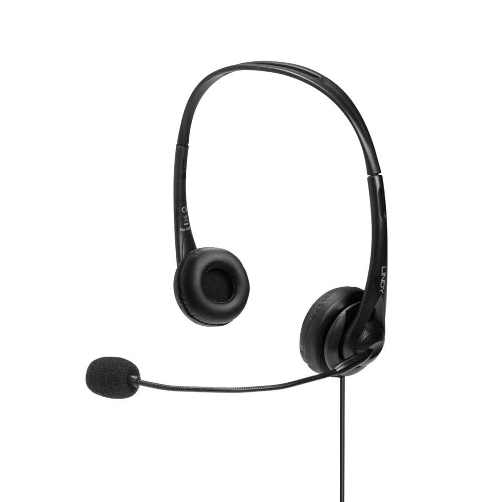 LINDY USB Headset with Microphone - Black