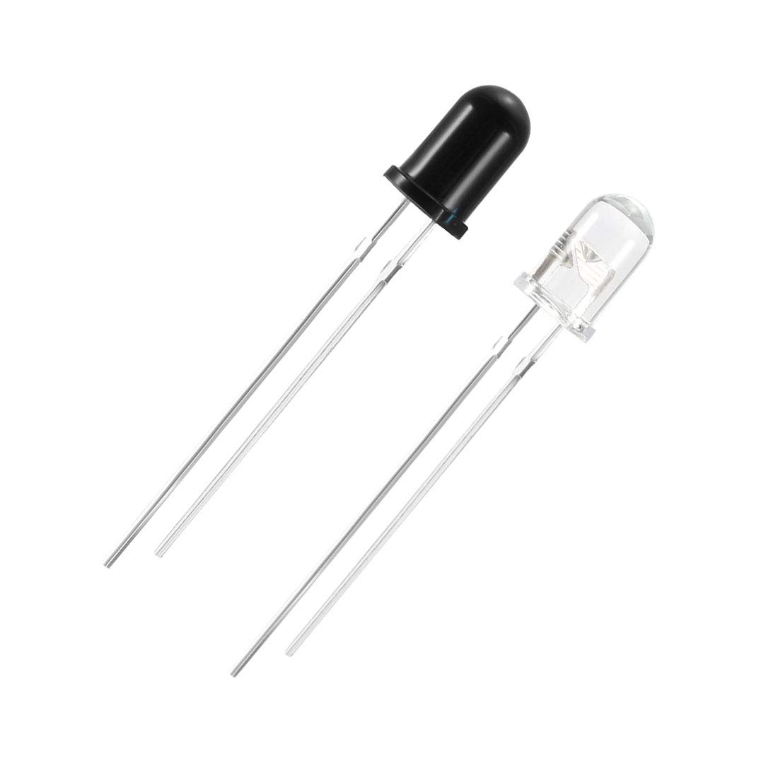 sourcing map 20pairs 5mm 940nm LEDs Infrared Emitter and IR Receiver Diode DC1.2-1.3V Light Emitting Diodes