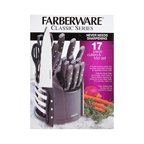 Farberware 17Piece Stainless Steel Knife and Kitchen Tool Set with
