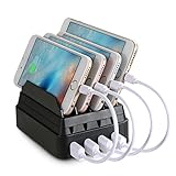Upow 4-Port USB Charging Station [27W 2.4A MAX] Desktop Multi-Device Charging Stand Organizer Docks for iPhone 6/6s Plus, iPhone 6/6s, Samsung Galaxy S7 Edge/S7, iPad, Tablets and More Smart Devices