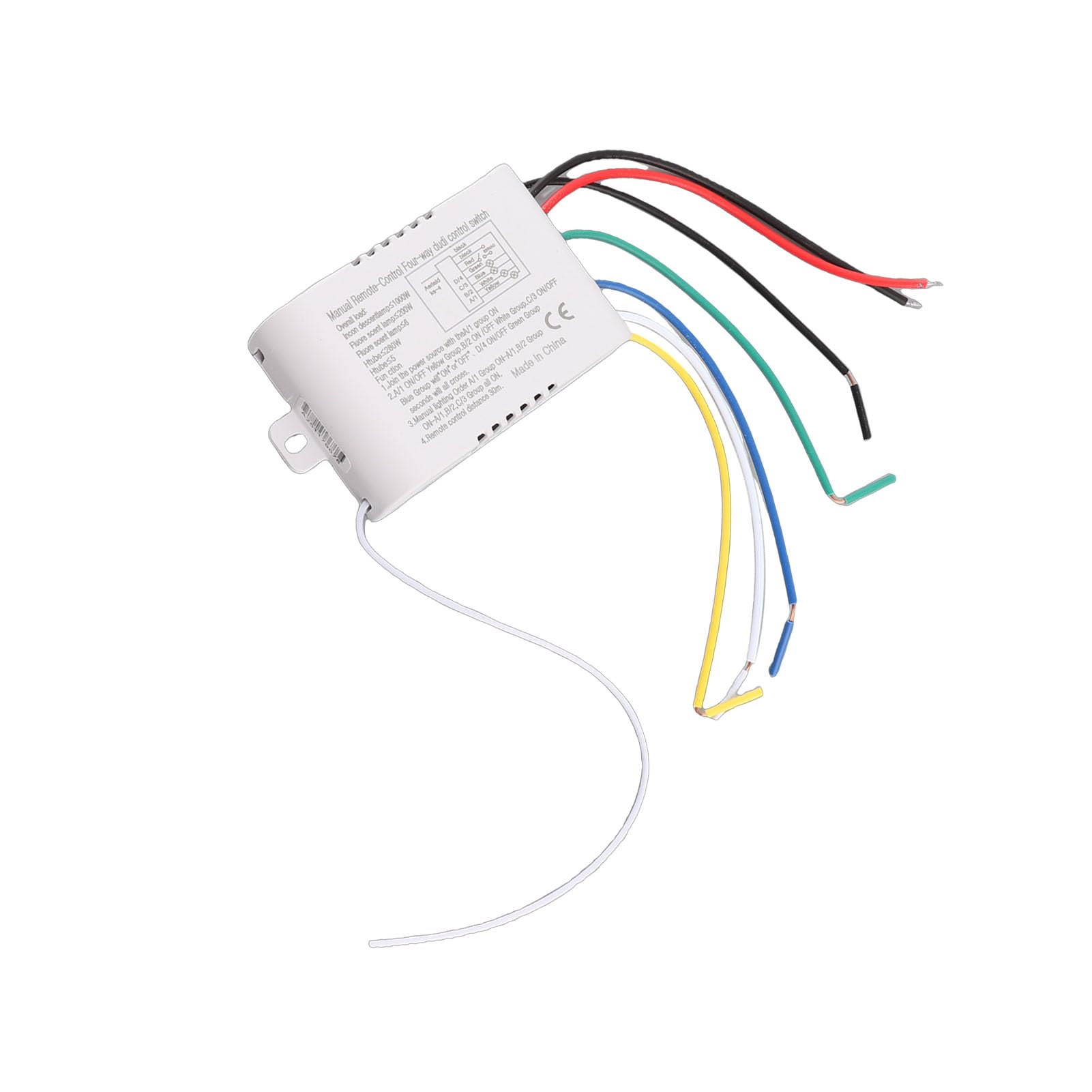 Digital Remote Control Switches, Wireless Remote Wall Light Switch, 4 Ways ON/Off 220V 50Hz／60Hz Digital Wireless Wall Light Receiver Transmitter Remote Control Switch for Light