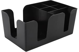 Coffee Condiment Organizer Holder, Multifunction Classification ABS Upright 6 Compartment Coffee Condiment and Accessories Or