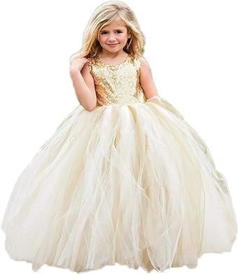 Cocogirls Vestido De Princesa Con Lentejuelas En La Parte Superior Para Bodas Y Ninas De Tul Para Ninos Pequenos Amazon Es Ropa Y Accesorios