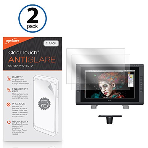 BoxWave Wacom Cintiq 22HD Touch DTH-2200 Screen Protector, [ClearTouch Anti-Glare (2-Pack)] Anti-Fingerprint Matte Film Skin for Wacom Cintiq 22HD Touch DTH-2200, 22HD DTK-2200