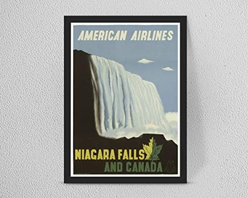 A156 Retro/Vintage Niagra Falls Canada Poster Print Art, Wall Decal/Poster/Art Home Retro wallart Re-Print (A4 Print with Frame)