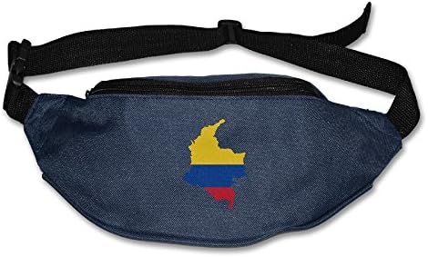 My Century Union Colombia Map Zipper Pockets Water Resistant Fanny Pack Running Belt Waist Bags Waist Pack For Running Hiking Cycling Climbing Navy