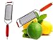 Stainless Steel Handheld Cheese and Lemon Grater and Zester Set of 2, Red and Orange