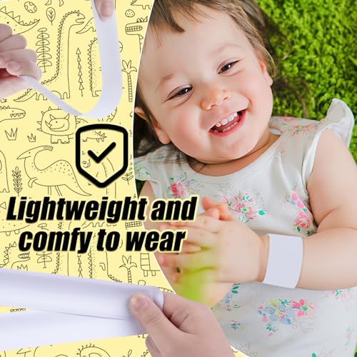 LovesTown 48PCS Slap Bracelets White, Party Slap Bracelets DIY Wrist Bands Bulk Blank Snap Band for Kids Birthday Party Favors School Crafts