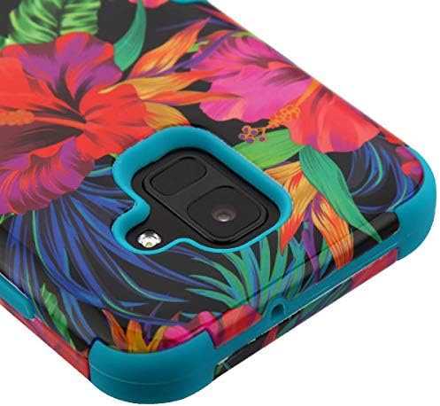 Phonelicious Compatible with Samsung Galaxy A6 Case (2018) Military Grade Shockproof Hybrid Rugged Accessory Premium Impact Protective Armor Phone Cover (Tropical Flower)