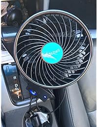 Wua 12V 6 pulgadas Ventilador de enfriamiento del automóvil Ajuste del vehículo del automóvil Ventilador de la ventosa Ventiladores silenciosos potentes Ventiladores eléctricos con ventosa y enchufe de encendedor de cigarrillos para automóvil   vehículo