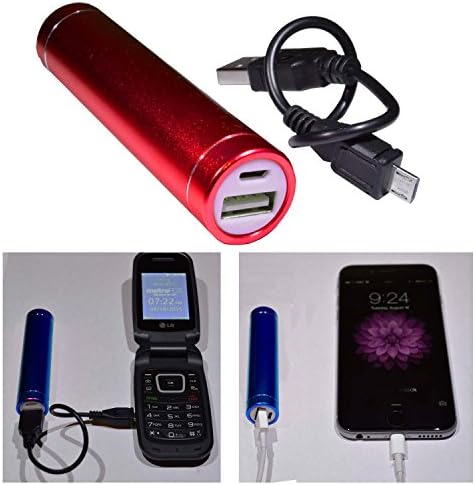 LipsPower External Power Bank Battery Pack + Charging Cable for Nokia Lumia 620, 630, 635, 640, 710, 735, 810, 820, 822, 830, 900, 920, 925, 928, 929, 930, Elvis 1020, X2, 808, 1320, 1520 (Red)