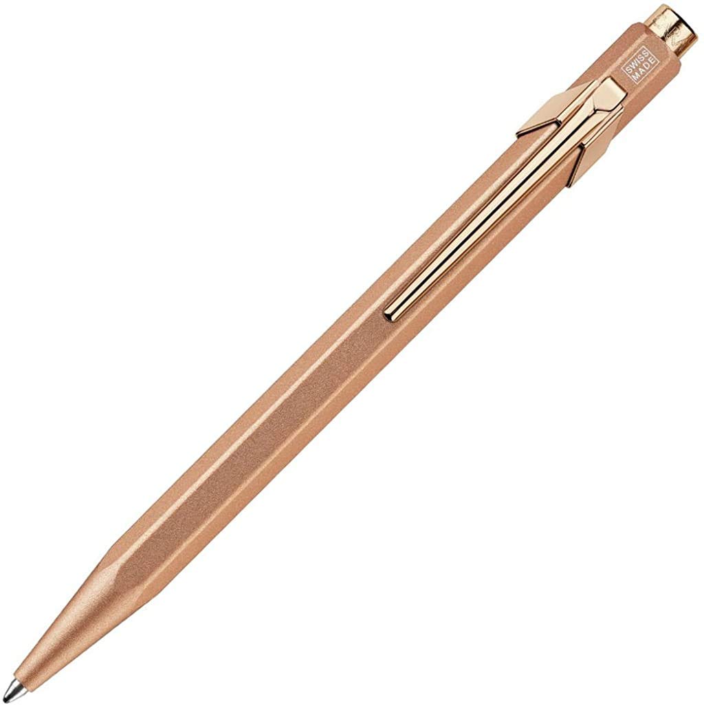 Caran Dache Ballpoint Pen, Brut Rose, with Goliath Blue Medium Cartridge, 849.997