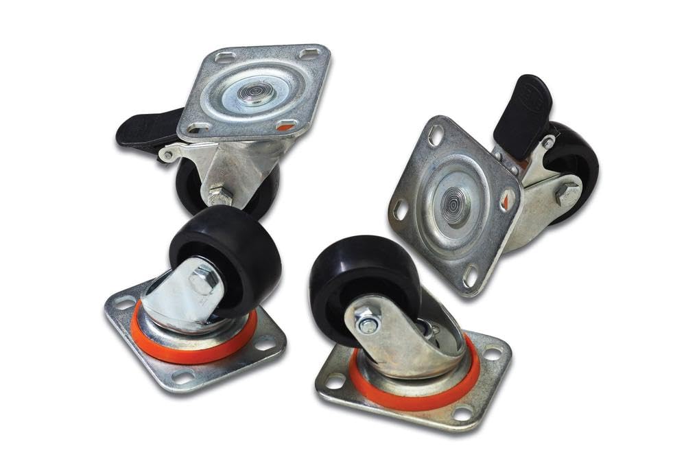 DIGITUS castors - for 19" network & server cabinets from 4 pieces, 2x lockable - rotating - 250 kg load capacity per castor