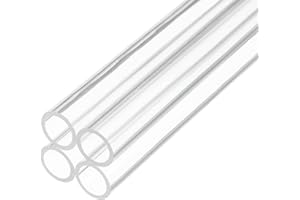 Rebower 10" Clear Plastic Rigid Pipe 14mm x 18mm(9/16" x 0.7") Acrylic Tube Round Polycarbonate Tubing, [for Plumbing, Hydraulics, Aquarium, DIY] - 4Pcs