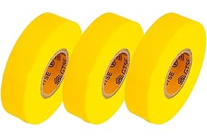 GTSE Yellow Electrical Tape, 3-Pack – Waterproof, Industrial Grade Vinyl, 3/4 in x 66ft– Strong Self-Adhesive PVC Electric Tape for Wire Insulation, 7 Mil, 600V – UL/CSA Listed