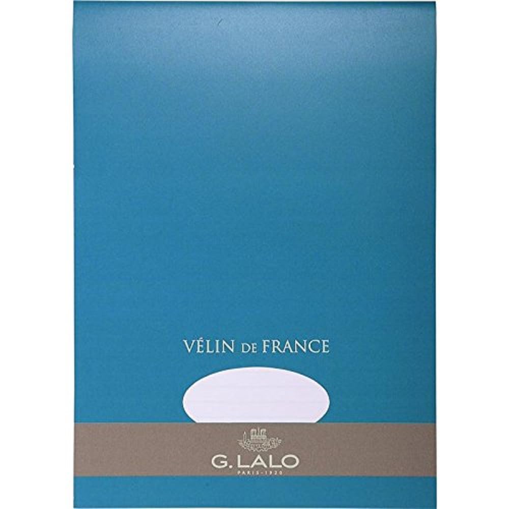 Lalo 13000L - Velin De France pad of 50 plain sheets 21x29.7 cm 100g, French Vellum, White. Clean Cut. Front Cover with Foiled Silver Finish. Refined A4
