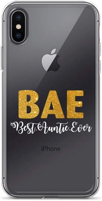 iPhone XR Pure Clear Case Transparent Cases Cover Womens Funny BAE Best Auntie Ever Crystal Clear