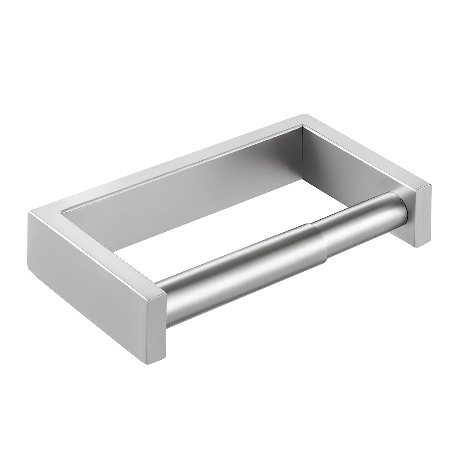 KES Toilet Roll Holder Wall Mounted, Spring Loaded Toilet Paper Holder 18/8 Stainless Steel Loo Roll Holder Brushed, A23075-2