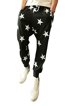 Amazon Minghe メンズ ルームパンツ パジャマ下 星柄 スウェット