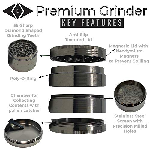 Premium Stash Box Kit with Lock - and Bamboo Wood Rolling Tray Combo, 100 mL Airtight UV Smell Proof Jar, Premium Grinder with Magnetic Lid, Charcoal Bag, 2 Discreet Odorless Resealable Bags