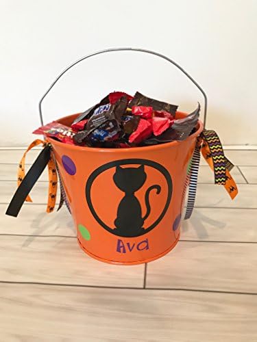 Personalized Cat Halloween Backet