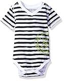 Burt's Bees Baby Baby Boys' Organic Short Sleeve V Neck Bodysuit, Onyx, 12 Months